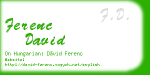 ferenc david business card